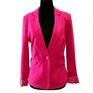 Ricki’s Blazer Single Breasted Ponte Knit Bright Pink  Size XS